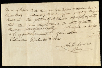 Petition for the appointment of an administrator for the estate of Martha Bronson