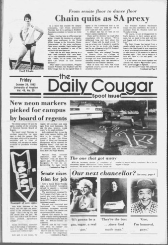 The Daily Cougar. Vol. 49, No. 35, October 29, 1982.