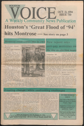 Houston Voice, No. 730, October 21, 1994