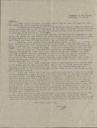 Letter from Capt. O. C. McDavid to Inez McDavid, 1944 April 8