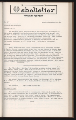 Shelletter, No. 17, September 24, 1962